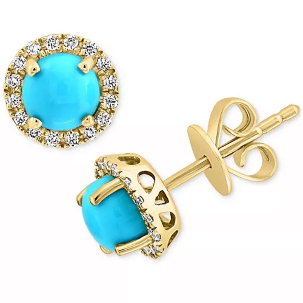 EFFY Turquoise & Diamonds Stud Earrings